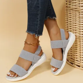 Women’s Wide Strap Flat Sandals with Ankle Band