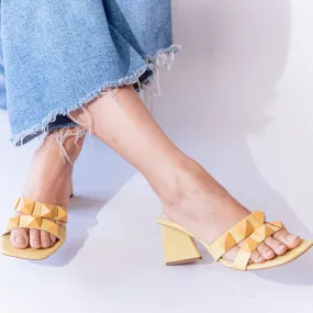 Yellow Studded Heels